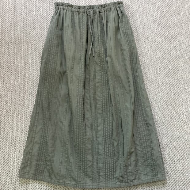 이세이미야케 하이 스포츠기어 버티컬 텍스처 밴딩 롱 스커트