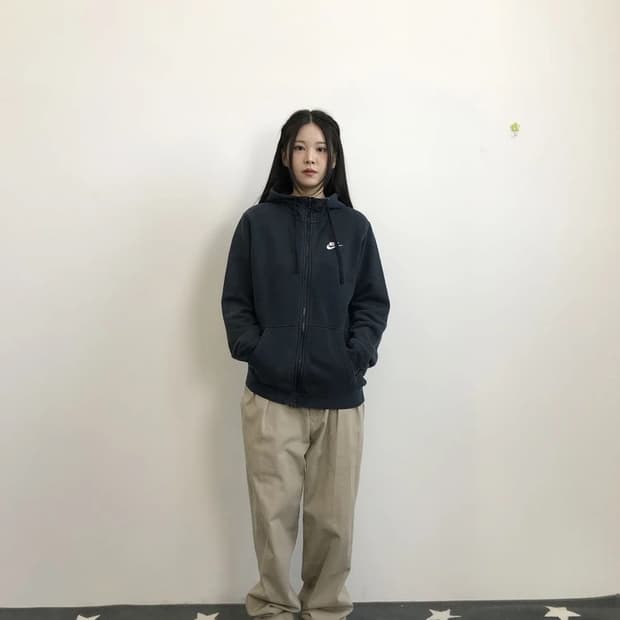 Nike Navy Zip Hoodie Classic Logo