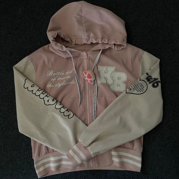 핑크 베이스볼 자켓