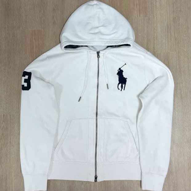 폴로 빅포니 후드집업 화이트