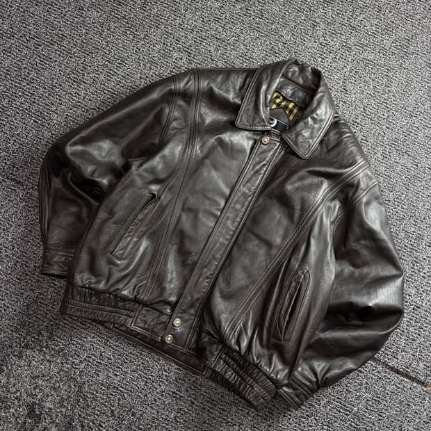 빈티지 아카이브 양가죽 레더 봄버 자켓 브라운 2786