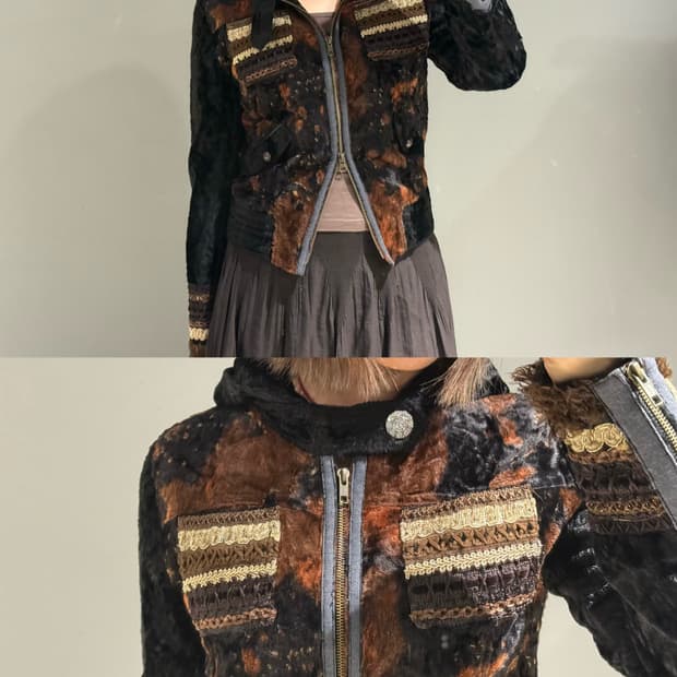 malko malka pocket detail hood fur jk