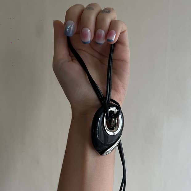 블랙 실버 오브제 롱 네크리스 🖤