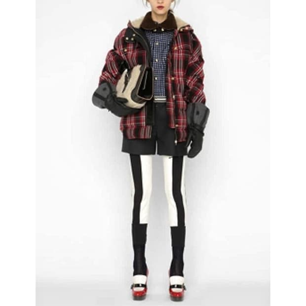 마르니 체크 다운 패딩 점퍼