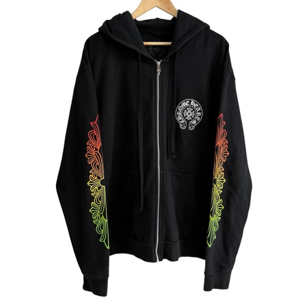 크롬하츠 그라데이션 플로랄 후드집업