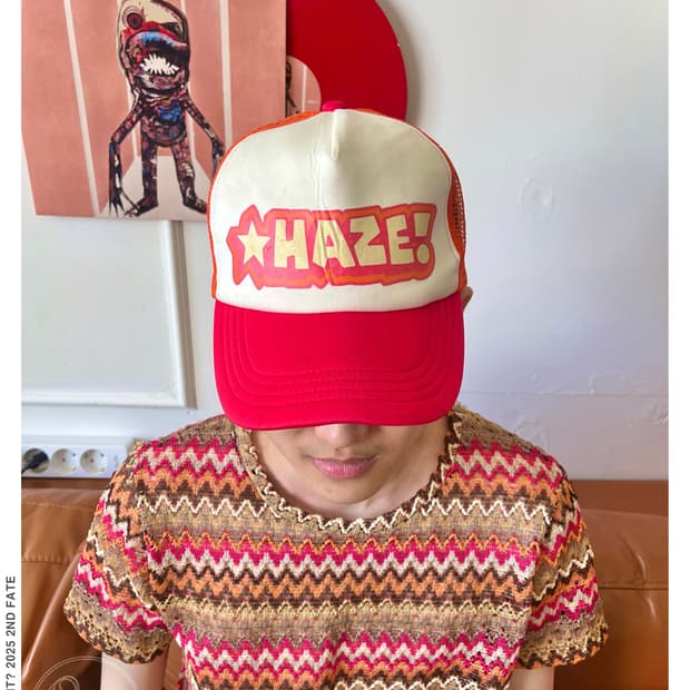 Jpn Vintage Lettering Printed Mesh Cap