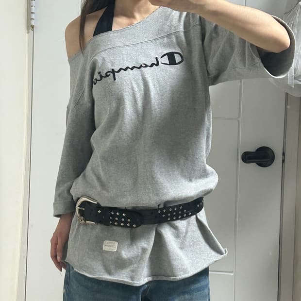 챔피온 원숄더 롱티 원피스