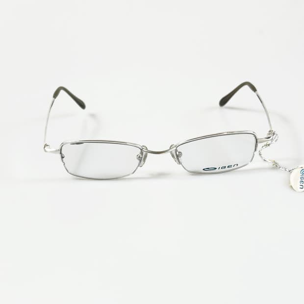 IGEN 실버 반무테 스퀘어 메탈 프레임 빈티지 안경