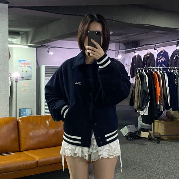 예일 빅로고 모직 바시티 자켓 B2728