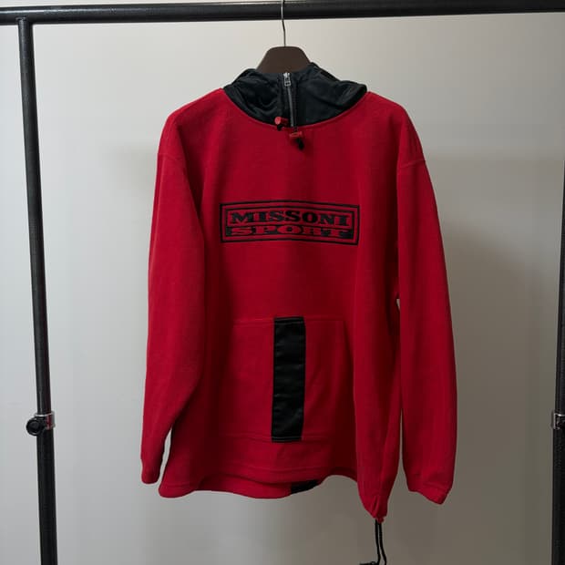 (L) Missoni Sport 미쏘니 스포츠 레드 후리스 아노락