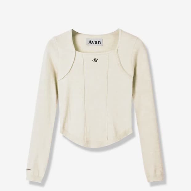 어반드레스 스퀘어넥 니트 아이보리