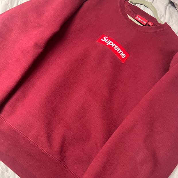슈프림 박스로고 버건디 XL