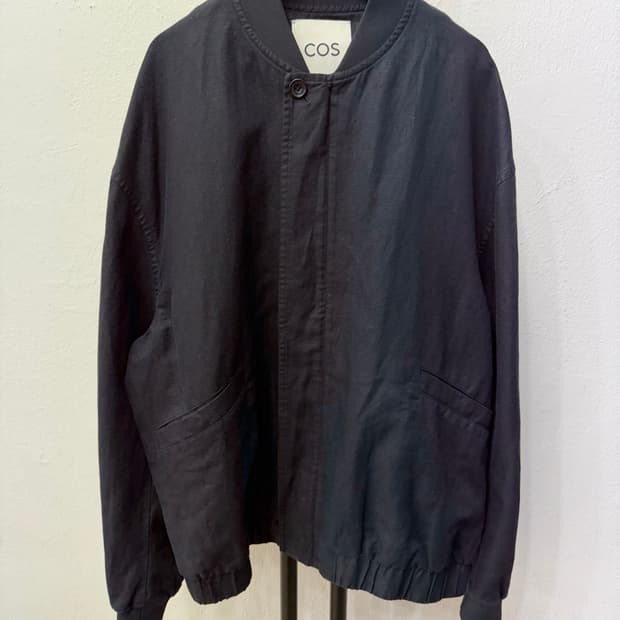 정품) COS 코스 남성 오버핏 블랙 봄버 자켓 M