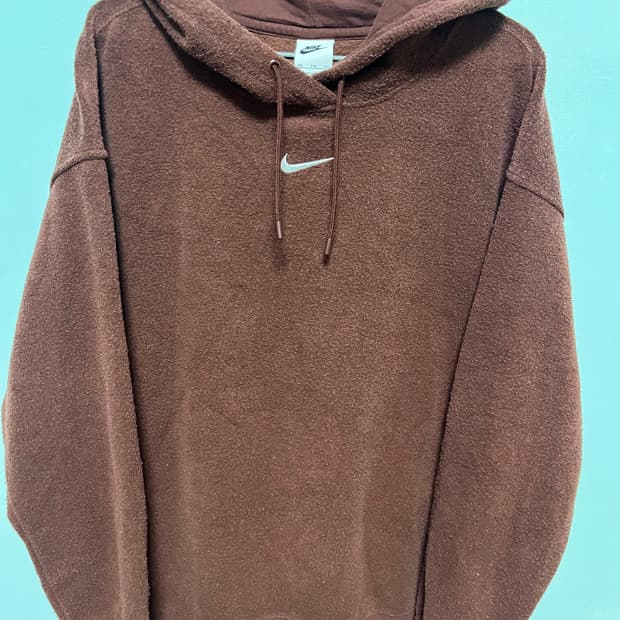 나이키 브라운 기모 후드티
