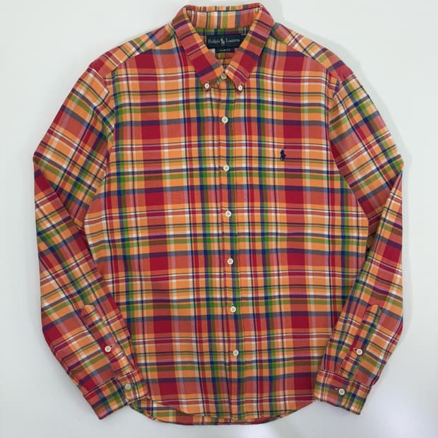 Polo  폴로 랄프로렌 자수 코튼 멀티컬러 체크 셔츠