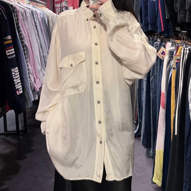 [IM] 실크 긴팔셔츠 아이보리