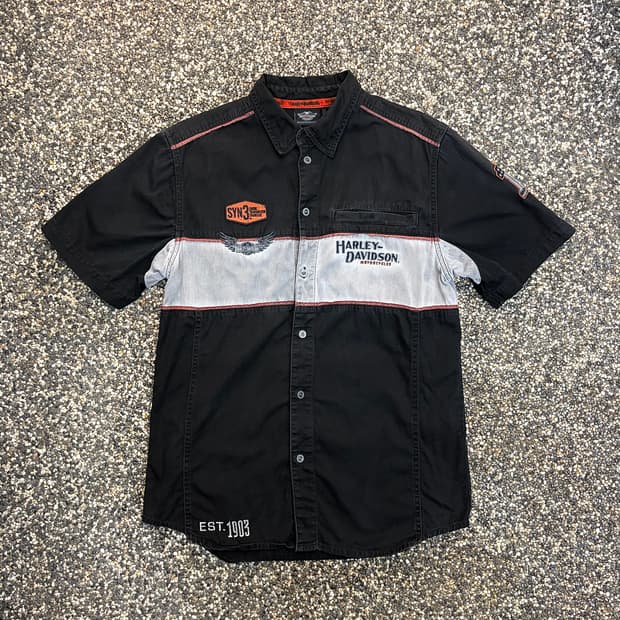 할리데이비슨 아이언 블록 반팔 셔츠 (L)