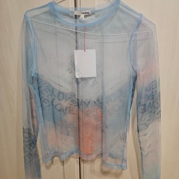 (미착용) 토잉크 시스루 탑