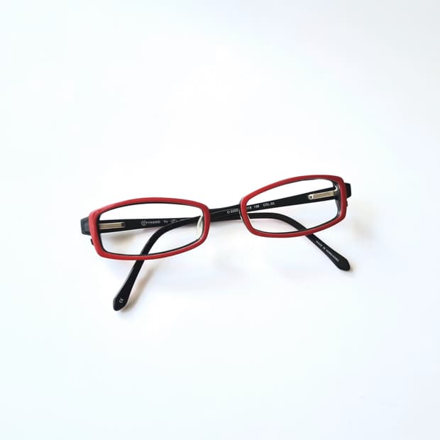 빈티지 긱시크 레드&블랙 포인트안경테