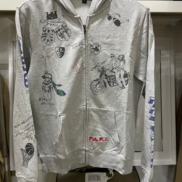 폴로랄프로렌/그레이 그래픽후드티(S)