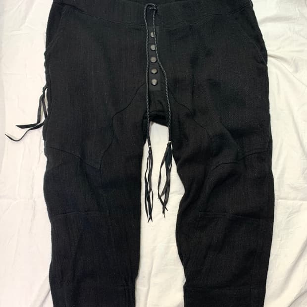 KMRii goat leather lace capri pants 