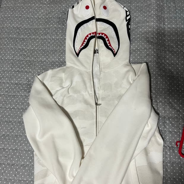 베이프 후드집업 샤크후드 화이트 L