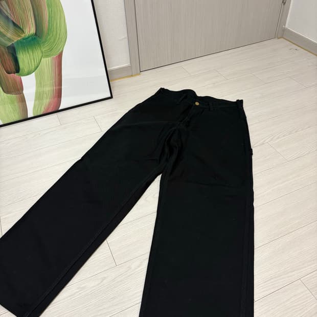 LEE 리 루즈핏 싱글니 덩가리 팬츠 블랙 데님 30인치 칼하트