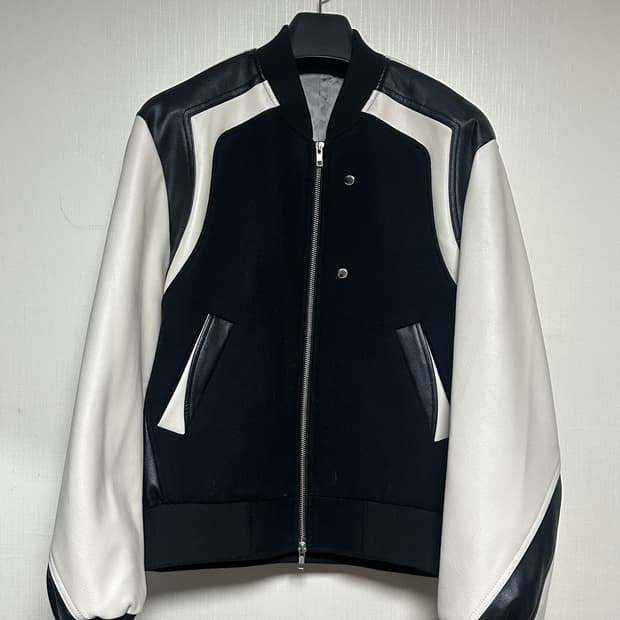 새상품) lmood 엘무드 울 레더 레이서 자켓46/100-105