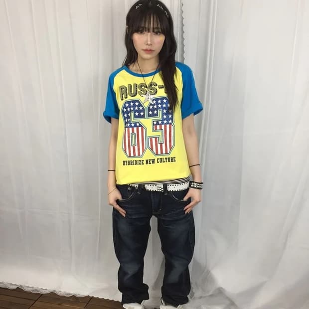 RUSS-K Raglan Graphic Tee Yellow