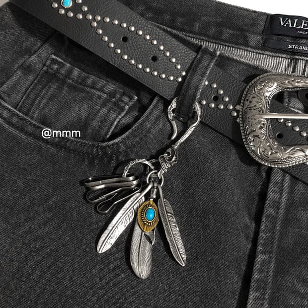 [Unisex] 원석 깃털 웨스턴 키링 열쇠고리