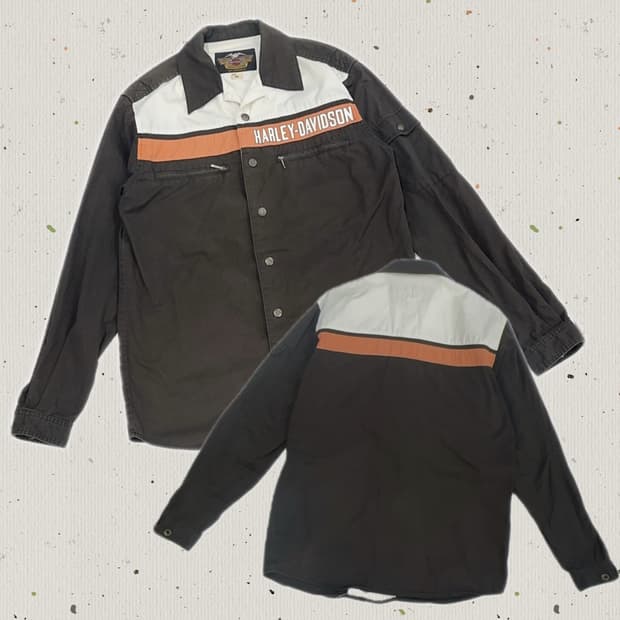 할리데이비슨 브라운 셔츠 빈티지 펑크 시크 보헤미안