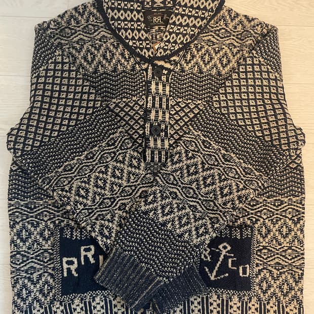 rrl 더블알엘 코튼 블렌드 숄 카디건 xl