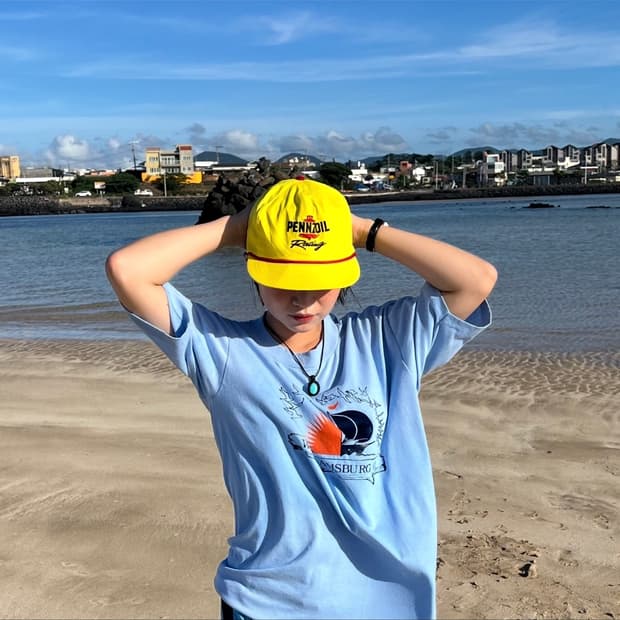 Made in USA vintage cap YEL
