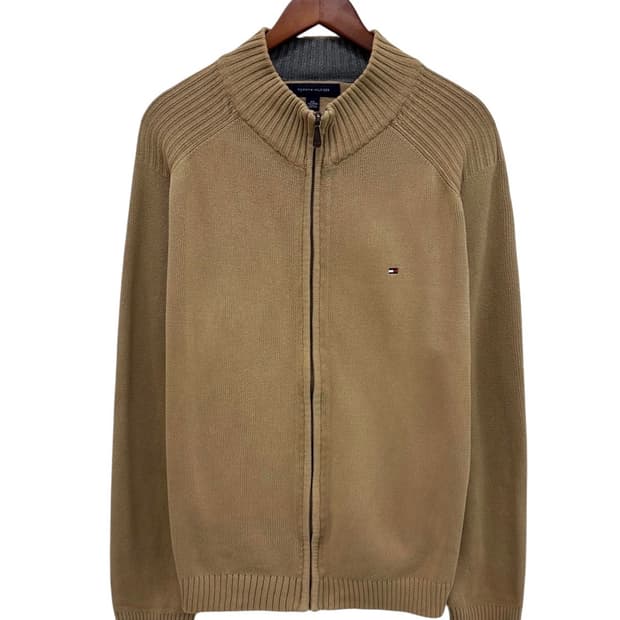 타미힐피거 니트집업 브라운 (XXL)