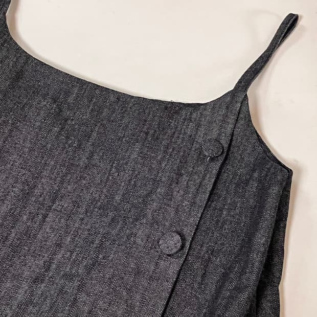 클로스튜디오 흑청데님 나시 슬리브리스