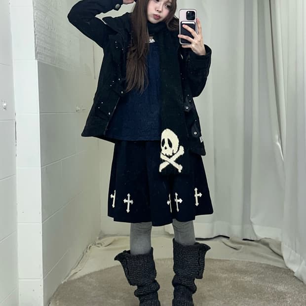 데일리 러블리 펑크 해골 십자가 코디세트