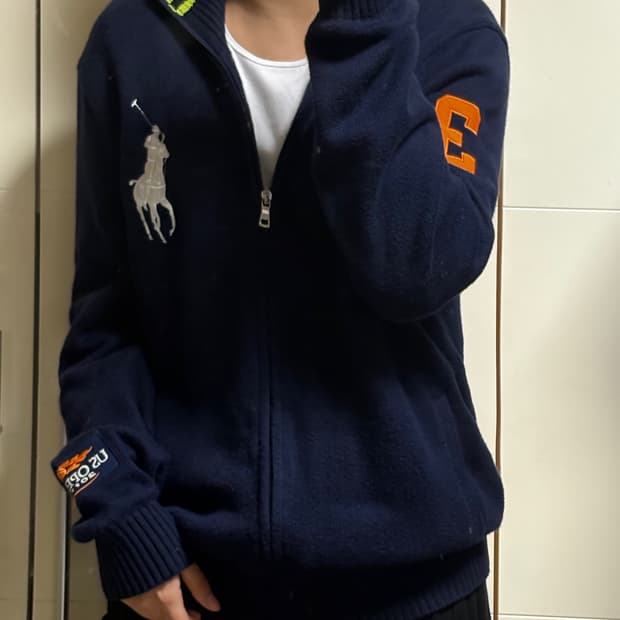 폴로랄프로렌 빅포니 네이비 니트집업