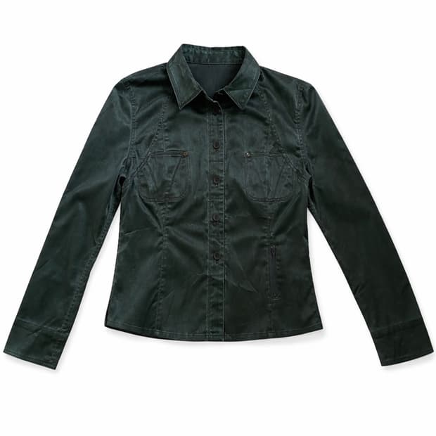 빈티지 워싱 코팅 셔츠 자켓 (광택감) 