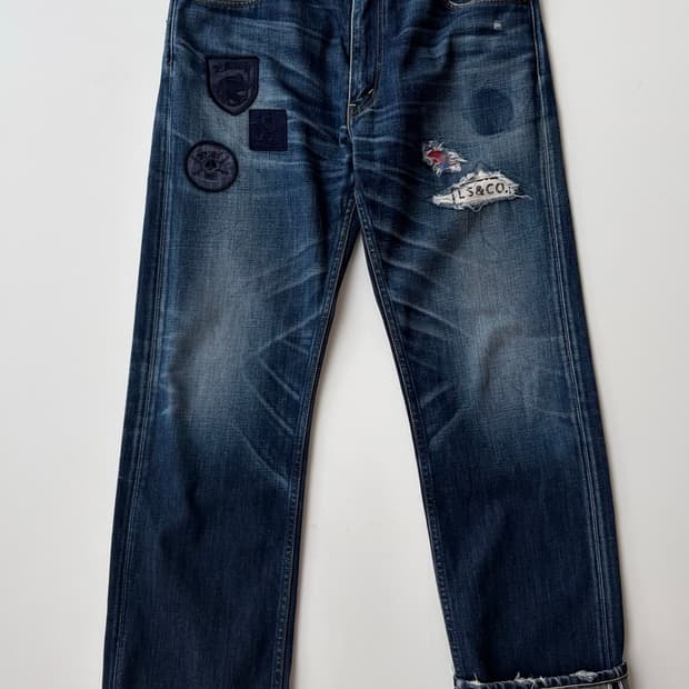 [STÜSSY 20th] 스투시 x 리바이스 SS505 셀비지 데님 팬츠