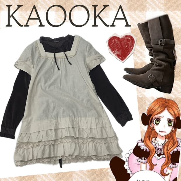 🥞쇼콜라깔 프릴 코디세트🥞 바선생 원피스 스퀘어 라떼갸루 히메 