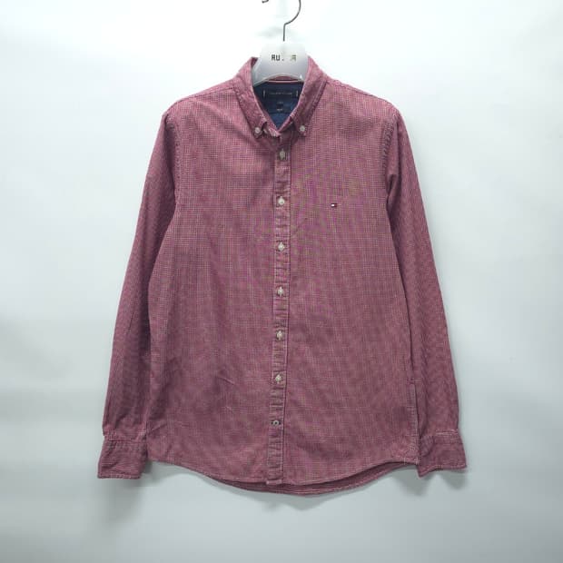 ​타미힐피거 여성 레드 체크 긴팔 셔츠 (슬림핏 S)