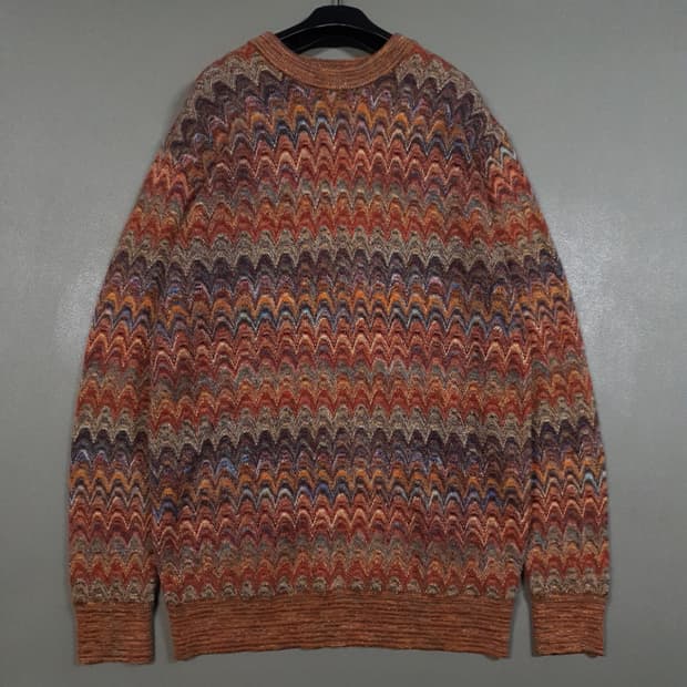 실측 M) 미쏘니 이태리 명품 에스닉 패턴 니트 크루넥 스웨터 희귀