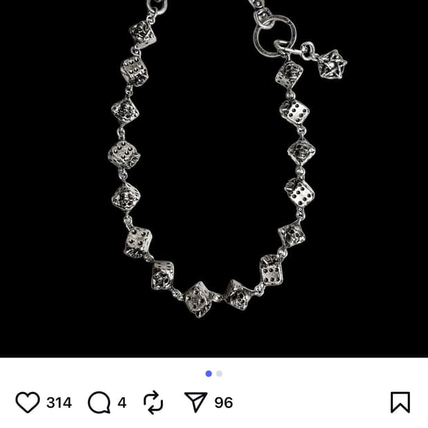 에모스탠스클럽 해골  주사위 실버 체인