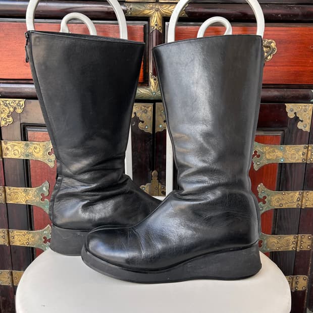 요지 야마모토 NOIR 레더 롱 부츠