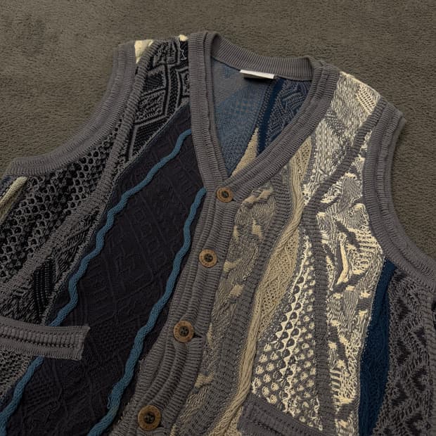 [ 정품/L ] 쿠지 빈티지 케이블 니트 조끼 베스트 가디건
