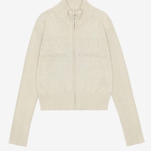 스컬프터 클래식 로고 니트 집업