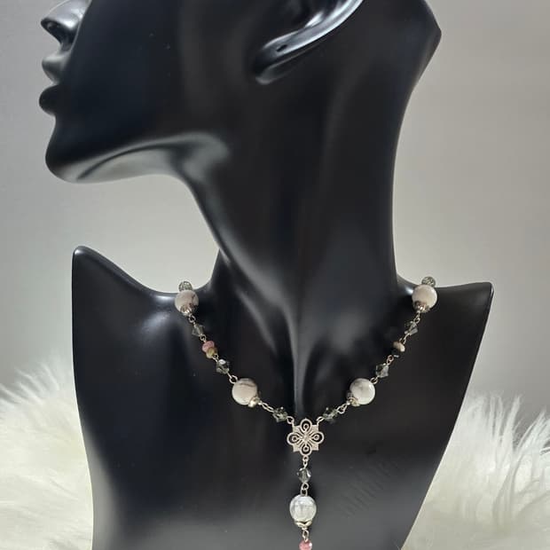 엔틱 백송석 핸드메이드 목걸이