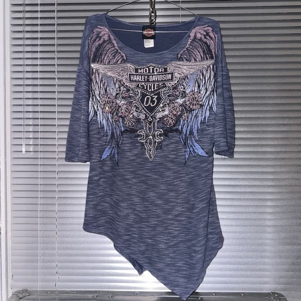 2019 할리데이비슨 블링 윙 튜닉 탑