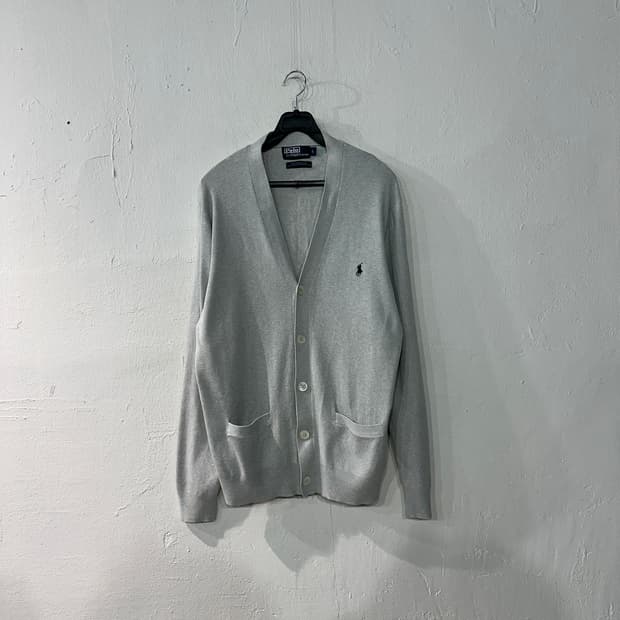 폴로랄프로렌 그레이 피마코튼 가디건 L
