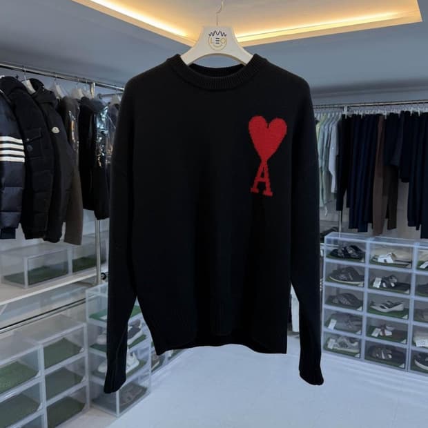 [리오브전포점] 아미 인타르시아 빅하트 로고 니트